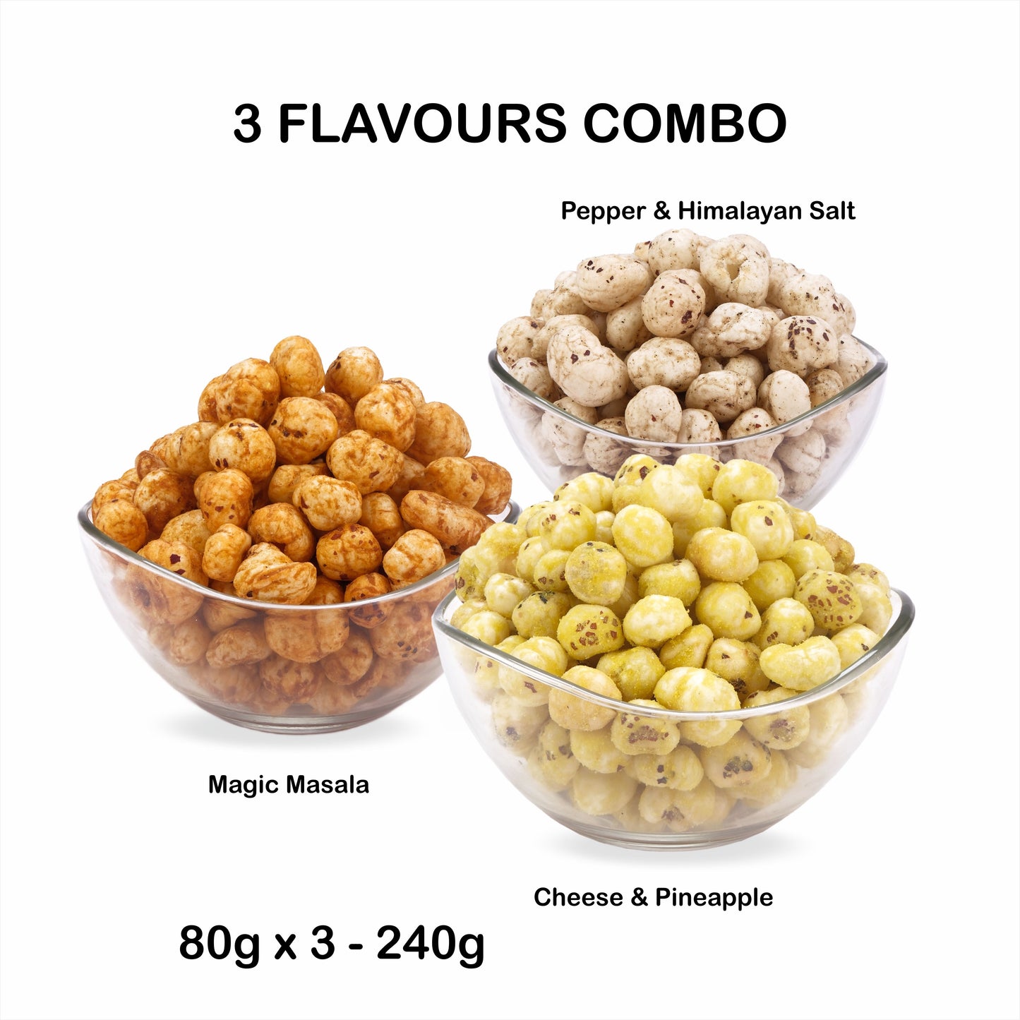 Magic Masala, Pineapple & Cheese,   Himalayan Salt & Pepper (PACK of 3)