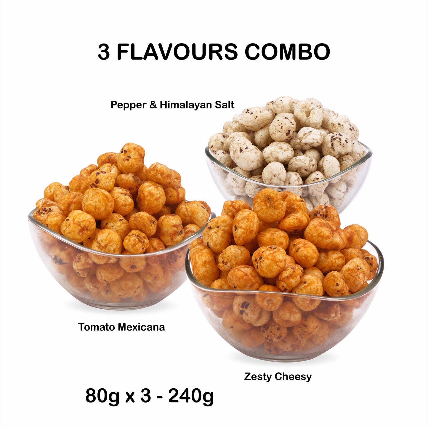 Zesty cheesy, Tomato Mexicana,  Himalayan Salt & Pepper ( PACK of 3)
