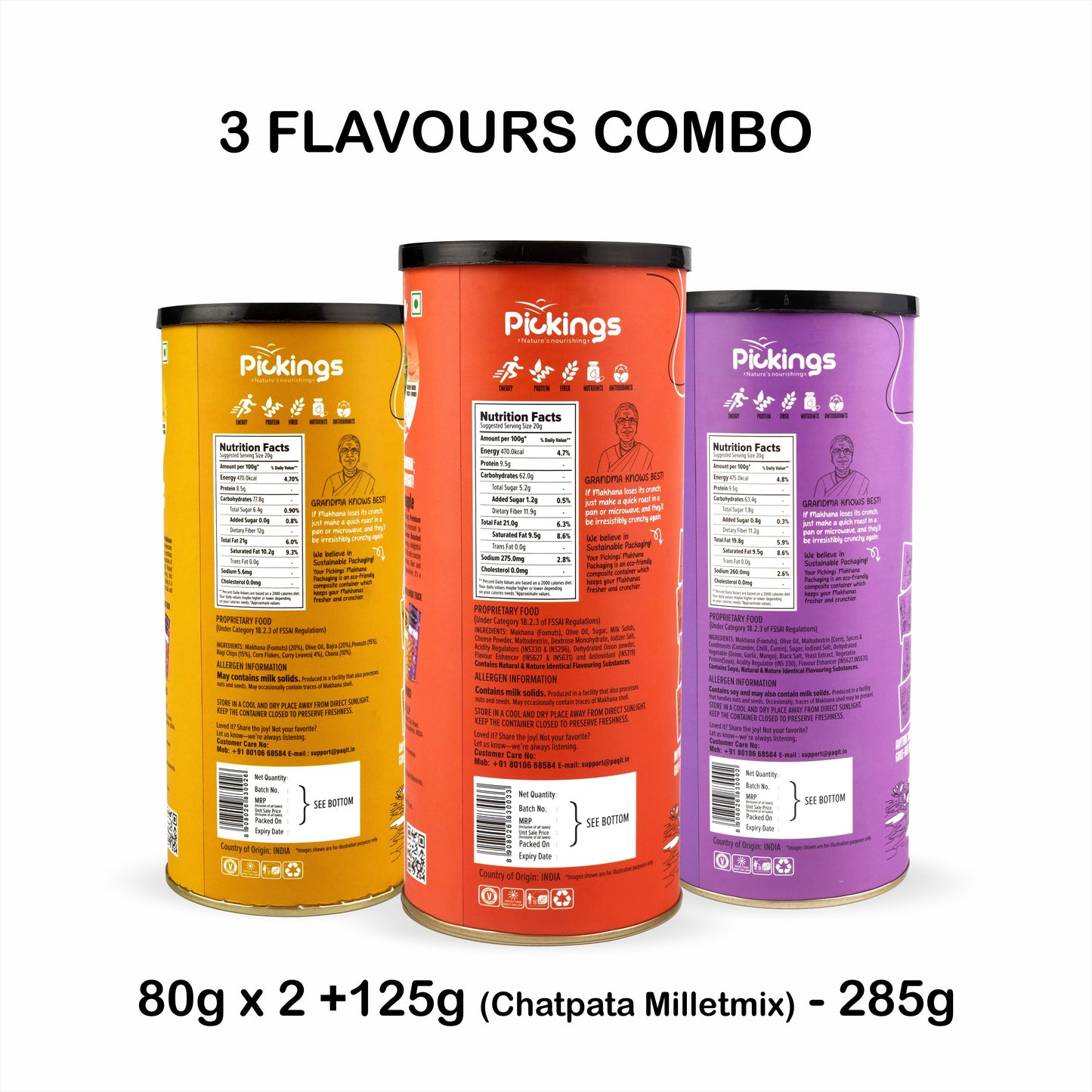 Magic Masala, Pineapple & Cheese, Chatpata Makhana Millet Mix (PACK of 3)